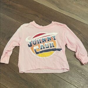 Rowdy Sprout Pink Johnny Cash Long Sleeve Tee